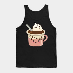 Smile Face Kawaii Cup of Coffee Tank Top